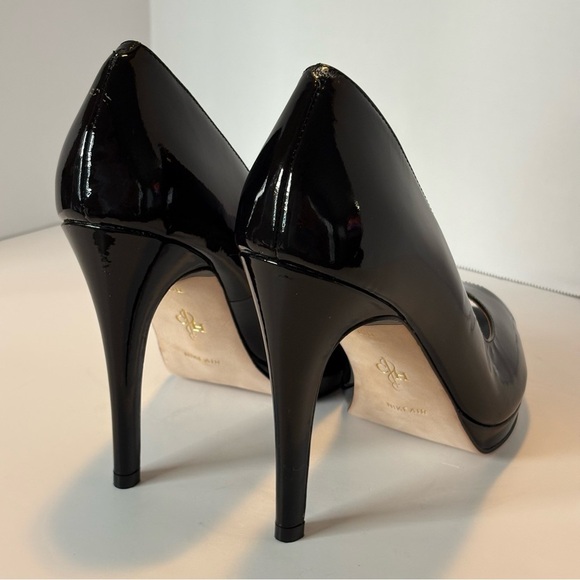 Cole Haan Nike Air Black Patent Leather Peep Toe High Heel Pumps Size 10B - Picture 4 of 13